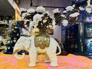 Подсвечник бронза фарфор Китай 60 годы